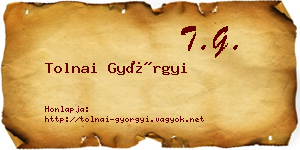 Tolnai Györgyi névjegykártya