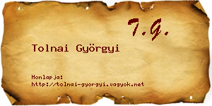Tolnai Györgyi névjegykártya